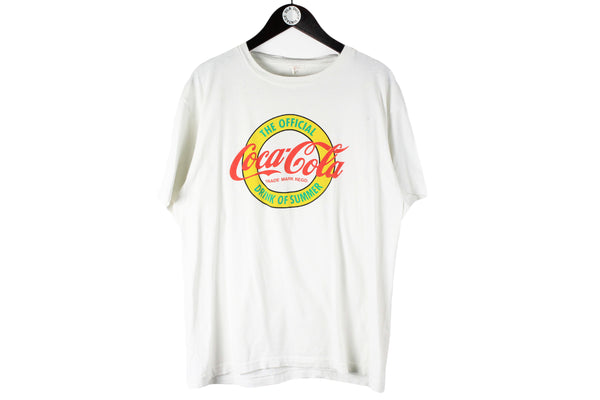 Vintage Coca-Cola T-Shirt XLarge white 90s drink of summer retro cotton tee