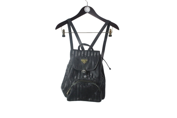 Vintage Maison Mollerus Backpack black monogram 90's retro style Munchen bag authentic style