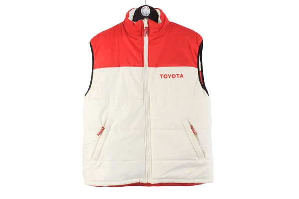 Vintage Toyota Vest Reversible Small / Medium big logo sleeveless jacket double sided 90s retro racing sport style Formula 1