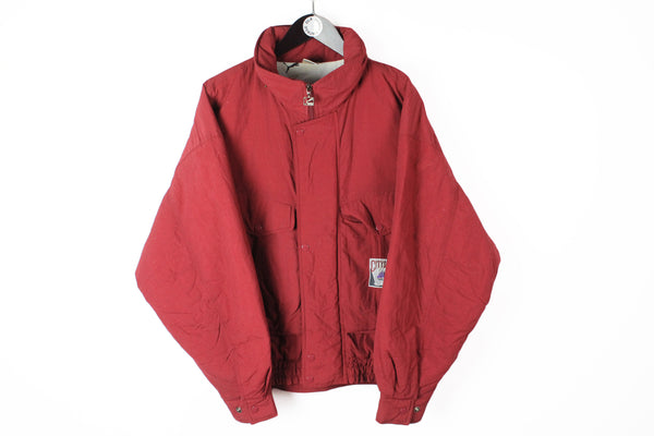 Vintage Puma Jacket Large red 90s full zip light wear autumn sport style