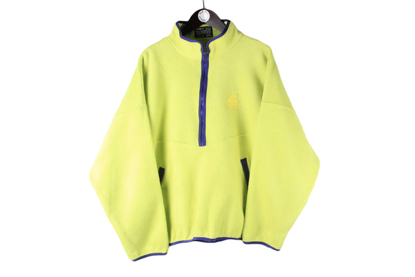 Vintage Adidas Trekking Fleece Half Zip XLarge / XXLarge green sweater 90s retro sport style ski winter jumper outdoor