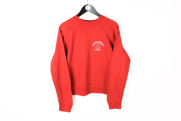 Vintage Wrangler Sweatshirt Women's Medium / Large red made in USA 80s crewneck International red line