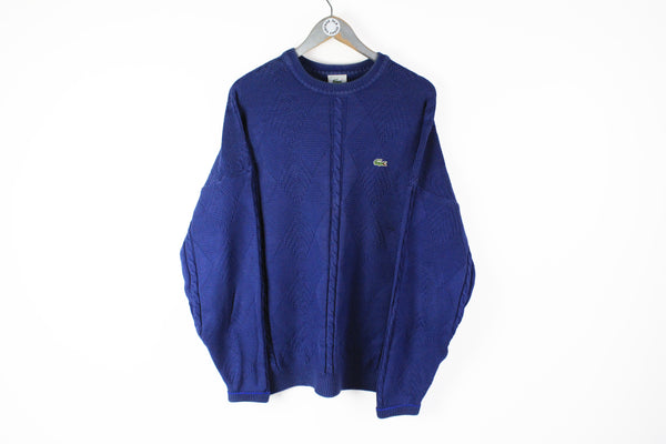 Lacoste Sweater Large / XLarge blue small logo sport casual made in France Jumper
