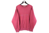 Vintage Carlo Colucci Sweatshirt Medium pink big logo 90s retro multicolor made in Germany jumper crewneck