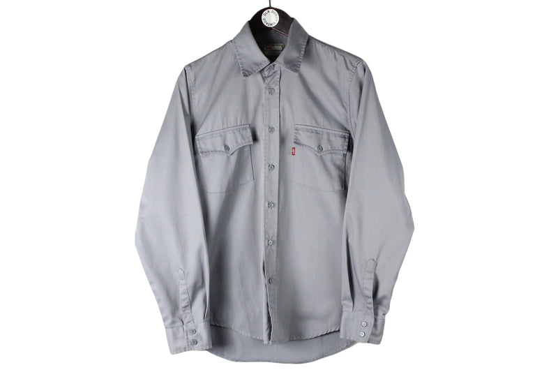 Vintage Levi's Shirt Medium gray 90s cotton retro USA casual shirt