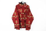 Vintage Oxbow Fleece Half Zip XXLarge red abstract pattern sweater 90s style