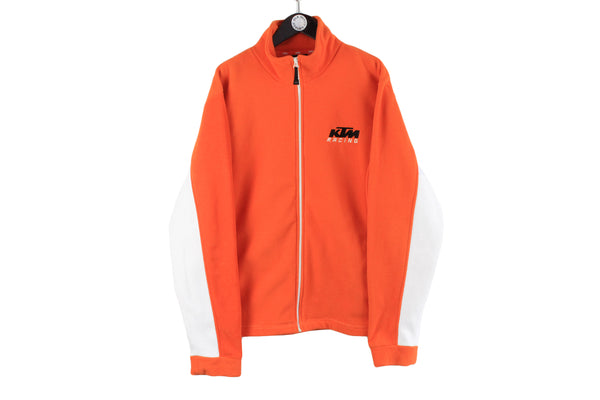 Vintage KTM Fleece Full Zip XXLarge Racing big logo orange 00s retro bike sweater outdoor jumper