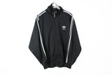 Vintage Adidas Track Jacket Large black 90s full zip retro style windbreaker