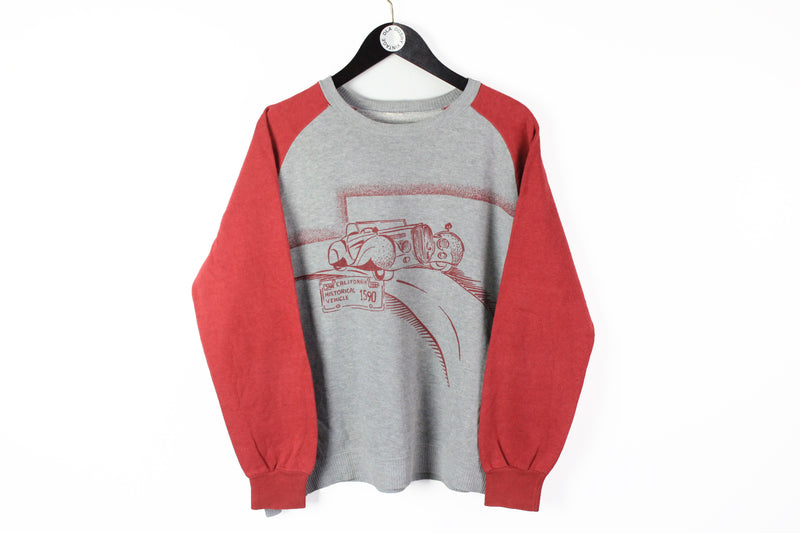 Vintage Sweatshirt Small / Medium red gray 90s sport style jumper