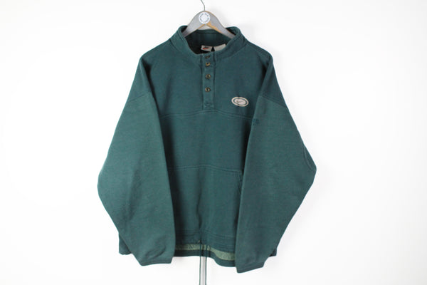 Vintage Nike Sweatshirt XLarge classic green swoosh logo 90s sport jumper