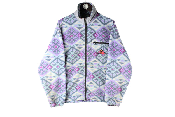 Vintage Aesse Polartec Fleece Full Zip Medium purple trekking 90s retro sport ski jumper sweater