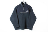 Vintage Adidas Fleece 1/4 Zip Medium gray blue 90's authentic sweater