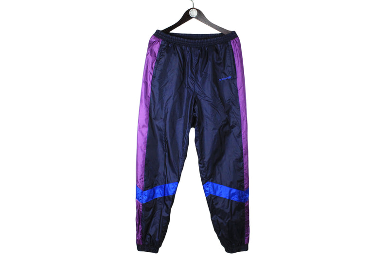 Vintage Adidas Windbreaker Nylon Womens Track Pants Purple / Black Size  LARGE
