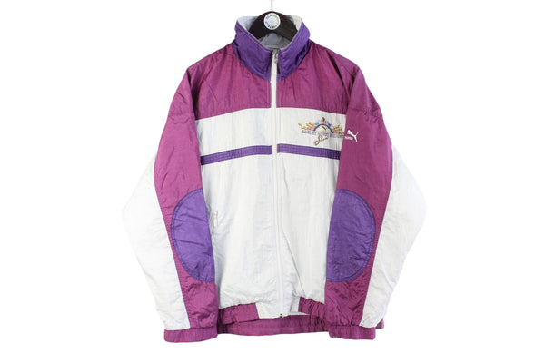 Vintage Puma Tracksuit Medium white purple 90s retro style sport suit