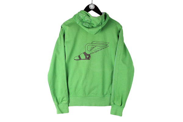 Vintage Nike Hoodie Women's XLarge green big logo oversize 00's hooded jumper wing logo