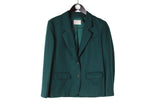 Vintage Petite Pendleton Blazer Women's Small size luxury retro rare 90's 80's style green two buttons old school formal event outfit wool jacket