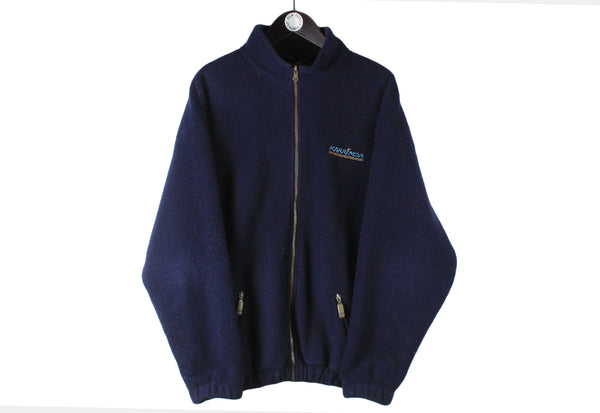 Vintage Karrimor Fleece Full Zip Large navy blue 90s outdoor sweater 