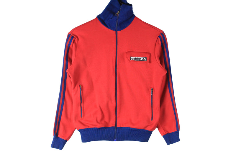 Vintage Adidas Track Jacket Women's XSmall red kids 80s 70s made in Yugoslavia full zipper windbreaker