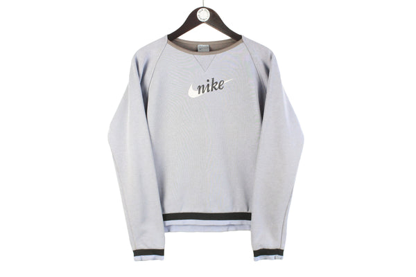 Vintage Nike Sweatshirt Women’s Large gray big logo swoosh crewneck jumper 90s