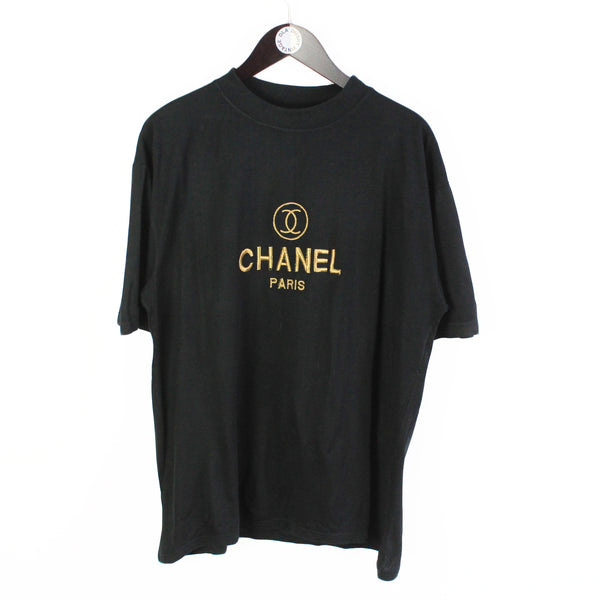 Vintage Chanel Bootleg Big Embroidery Logo T-Shirt dushy