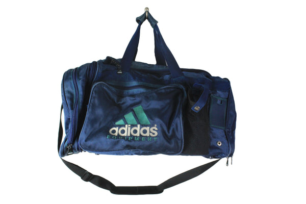 Vintage Adidas Equipment Duffel Bag navy blue 90's big logo retro style sport Germany brand bag