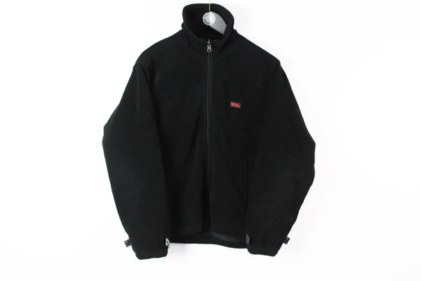 Vintage Fjallraven Fleece Full Zip Medium black 90s winter outdoor sweater
