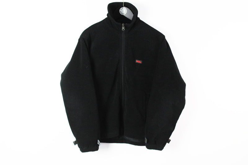 Vintage Fjallraven Fleece Full Zip Medium black 90s winter outdoor sweater