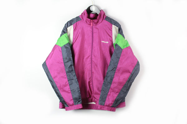 Vintage Adidas Track Jacket XLarge purple 90s sport style windbreaker