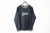 Vintage Puma Sweatshirt Large / XLarge big logo gray blue 90s sport jumper authentic Germany style