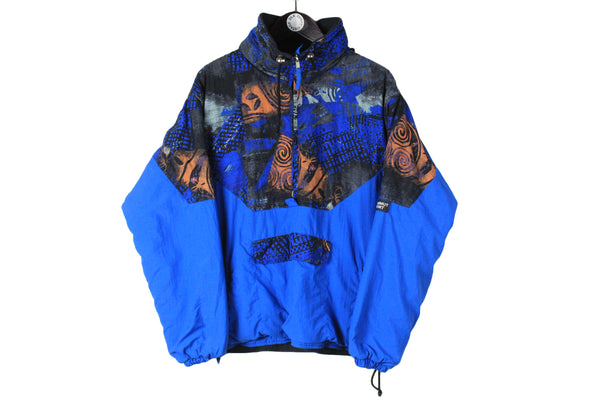 Vintage Mammut Double Sided Fleece Small size blue jacket anorak big logo retro rare outdoor wear sport winter ski extreme sweatshirt 90's 80's street style 
