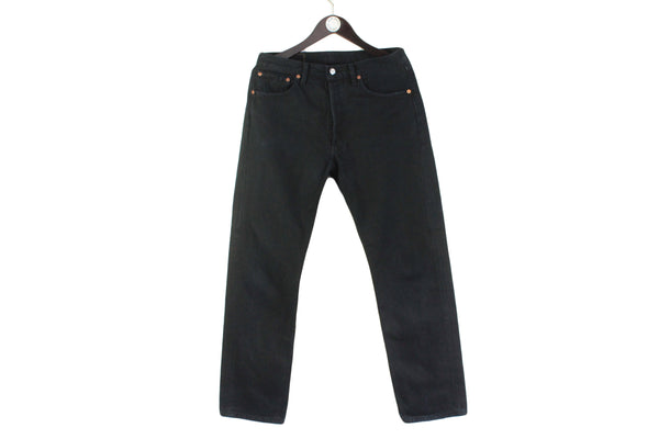 Vintage Levi's 501 Jeans W 31 L 32 black denim pants 90s retro made in USA 