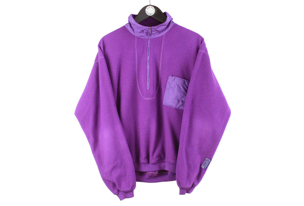 Vintage Mammut Fleece Half Zip Medium purple 90s outdoor sweater retro mountains ski jumper