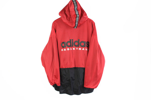 Vintage Adidas Basketball Double Sided Track Jacket Medium big logo snap buttons 90s sport USA style