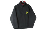 Vintage Ferrari Fleece Full Zip Small black small logo 90s retro Formula 1 F1 sweater racing Michael Schumacher 90s jumper