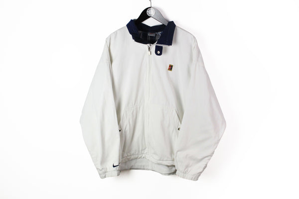 Vintage Nike Court Jacket Large white 90's full zip jacket