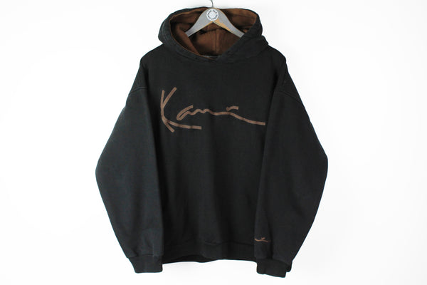 Vintage Karl Kani Hoodie Medium / Large black big logo 90s sport hip hop retro hooded sweatshirt