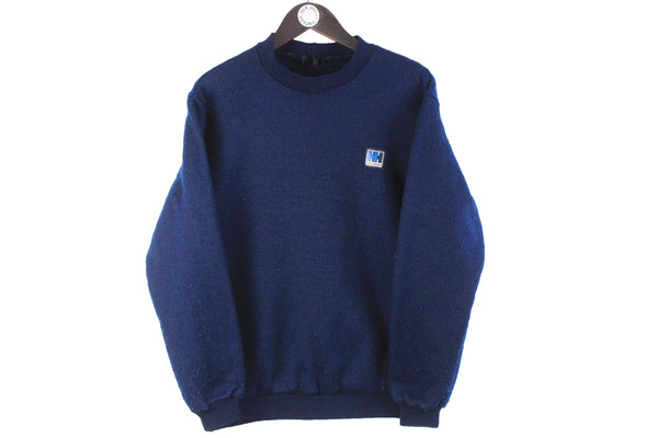 Vintage Helly Hansen Fleece Sweatshirt Small outdoor navy blue 90s retro sport winter ski sweater