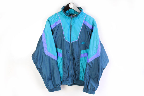 Vintage Nike Track Jacket Medium blue 90s sport style windbreaker