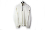 Vintage Paul & Shark Sweatshirt 1/4 Zip XLarge white 90s sport style UK jumper