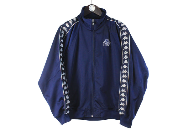 Vintage Kappa Track Jacket Small navy blue full sleeve logo 90s retro classic windbreaker sport