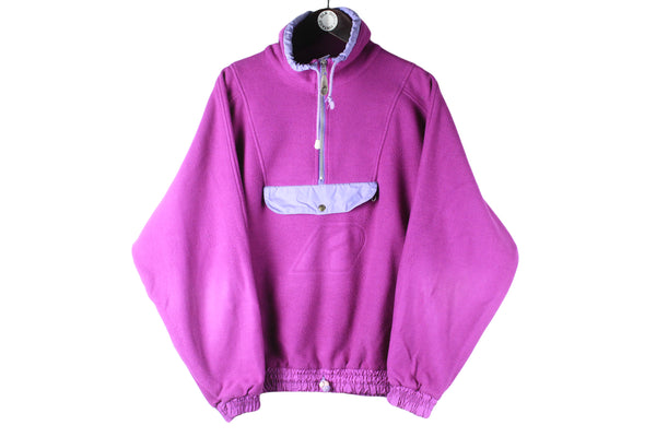 Vintage K2 Fleece 1/4 Zip Large pink purple 90s big logo sweater outdoor ski jumper