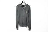 Dolce & Gabbana Long Sleeve T-Shirt Medium silk gray transparent sweatshirt V-neck