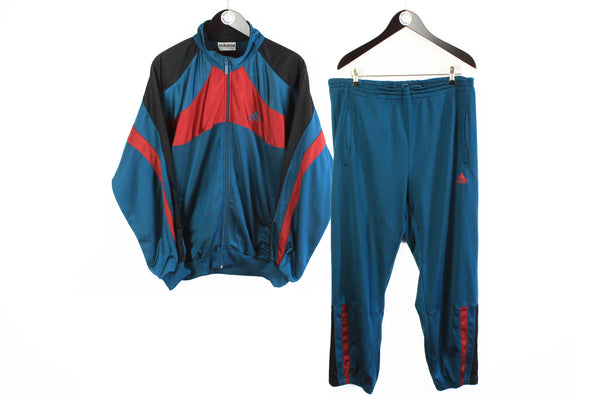 Vintage Adidas Equipment Tracksuit XLarge blue black red 90s sport suit 