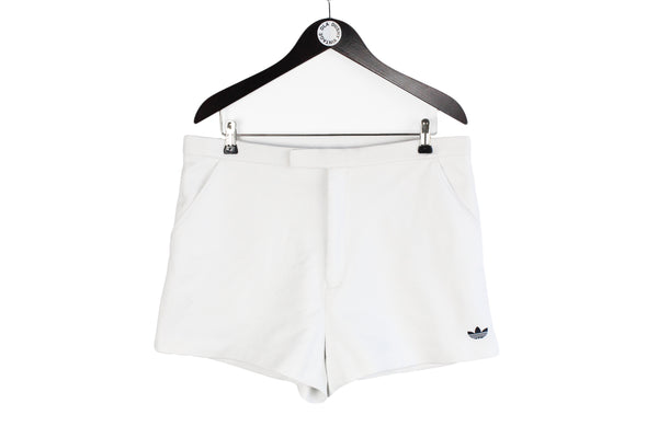 Vintage Adidas Shorts Large / XLarge size men's classic tennis sport above the knee length 90's 80's style white sport authentic athletic wear classic retro rare
