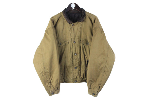 Vintage Diesel Denim Jacket XLarge brown 90s retro heavy coat