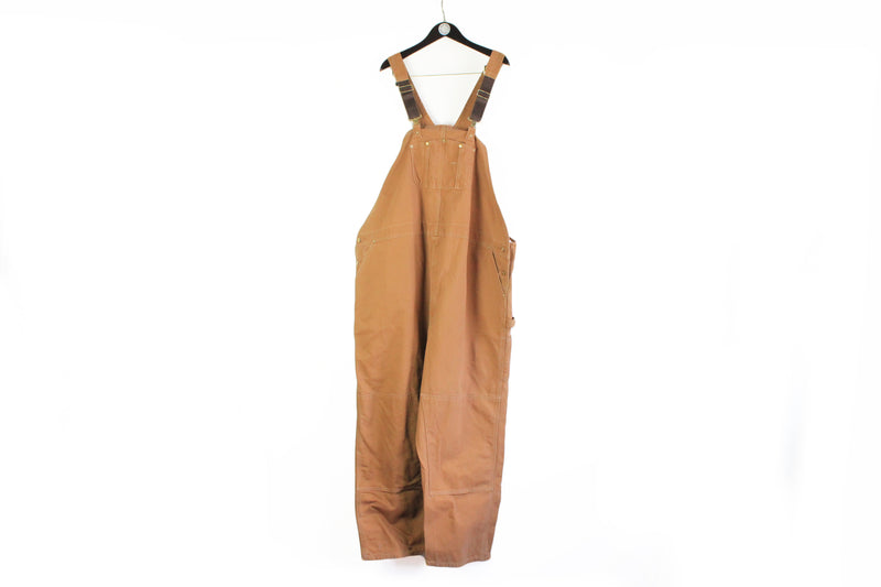 Vintage Carhartt Overalls 60 x 32 (6XLarge) work wear coveralls brown 90s retro style robe