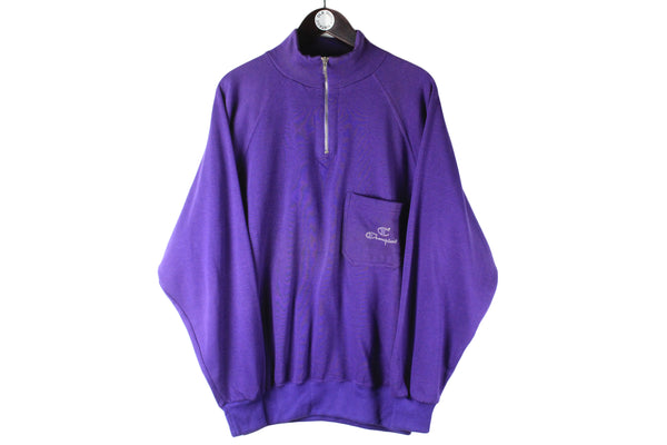 Vintage Champion Sport Suit XLarge purple sweatshirt sweatpants sport jumper 1/4 zip tracksuit