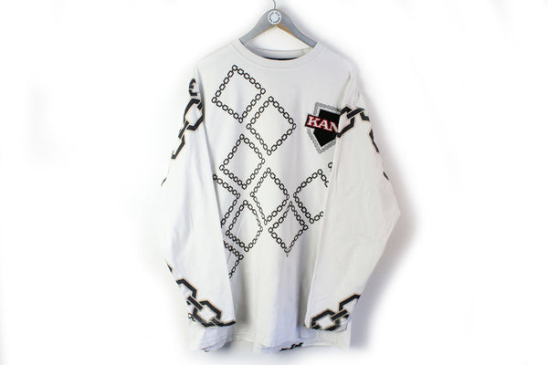 Karl Kani Long Sleeve T-Shirt XXLarge white hip hop gangster sweatshirt sport big logo