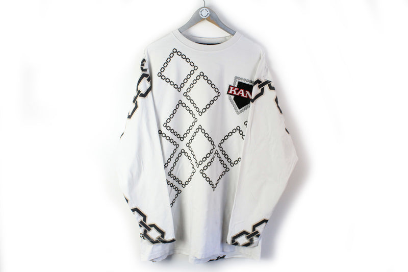 Karl Kani Long Sleeve T-Shirt XXLarge white hip hop gangster sweatshirt sport big logo