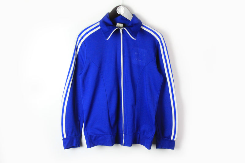 Vintage Adidas Track Jacket Small / Medium blue white 70s 80s full zip windbreaker